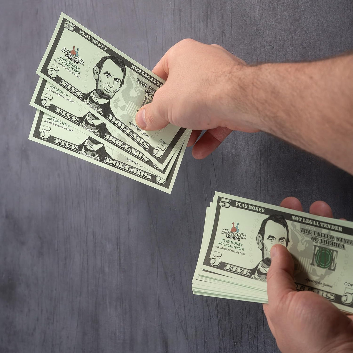 Play Money - 200Pcs $5 Bills Pretend Money for Kids, Banking Toy