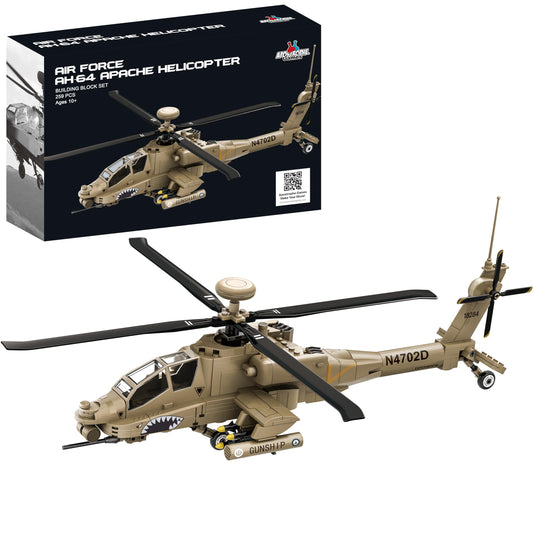 AH-64 Apache Helicopter Building Block Set – 259 Pieces