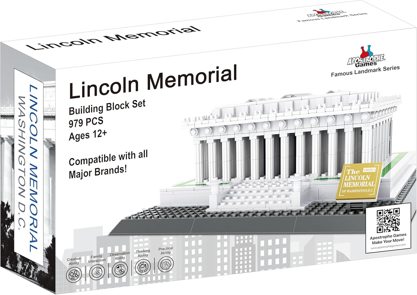 Lincoln Memorial Building Block Set - 979 Pieces
