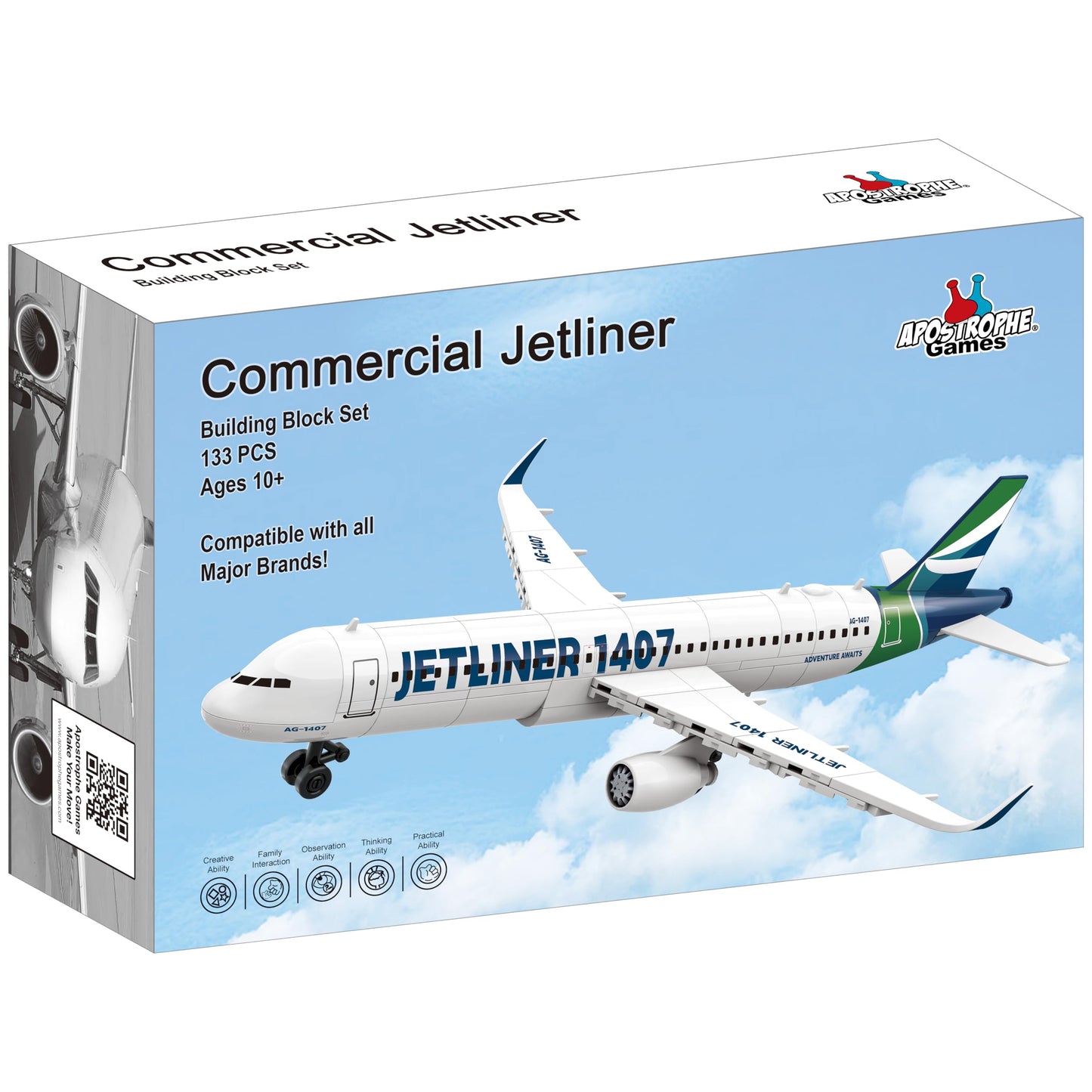 Jetliner Building Block Set - 133 Pcs