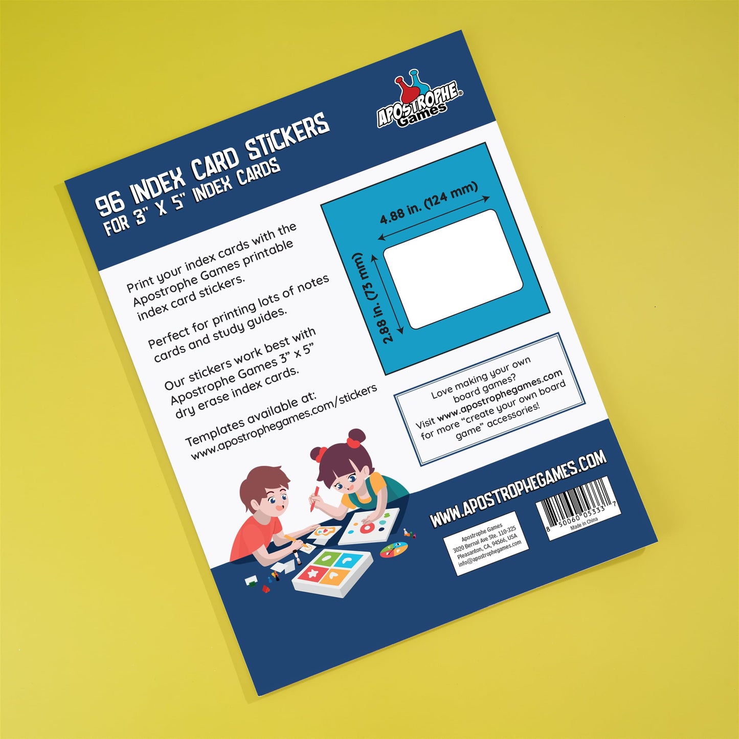 Blank Flash Card Stickers for Index Cards