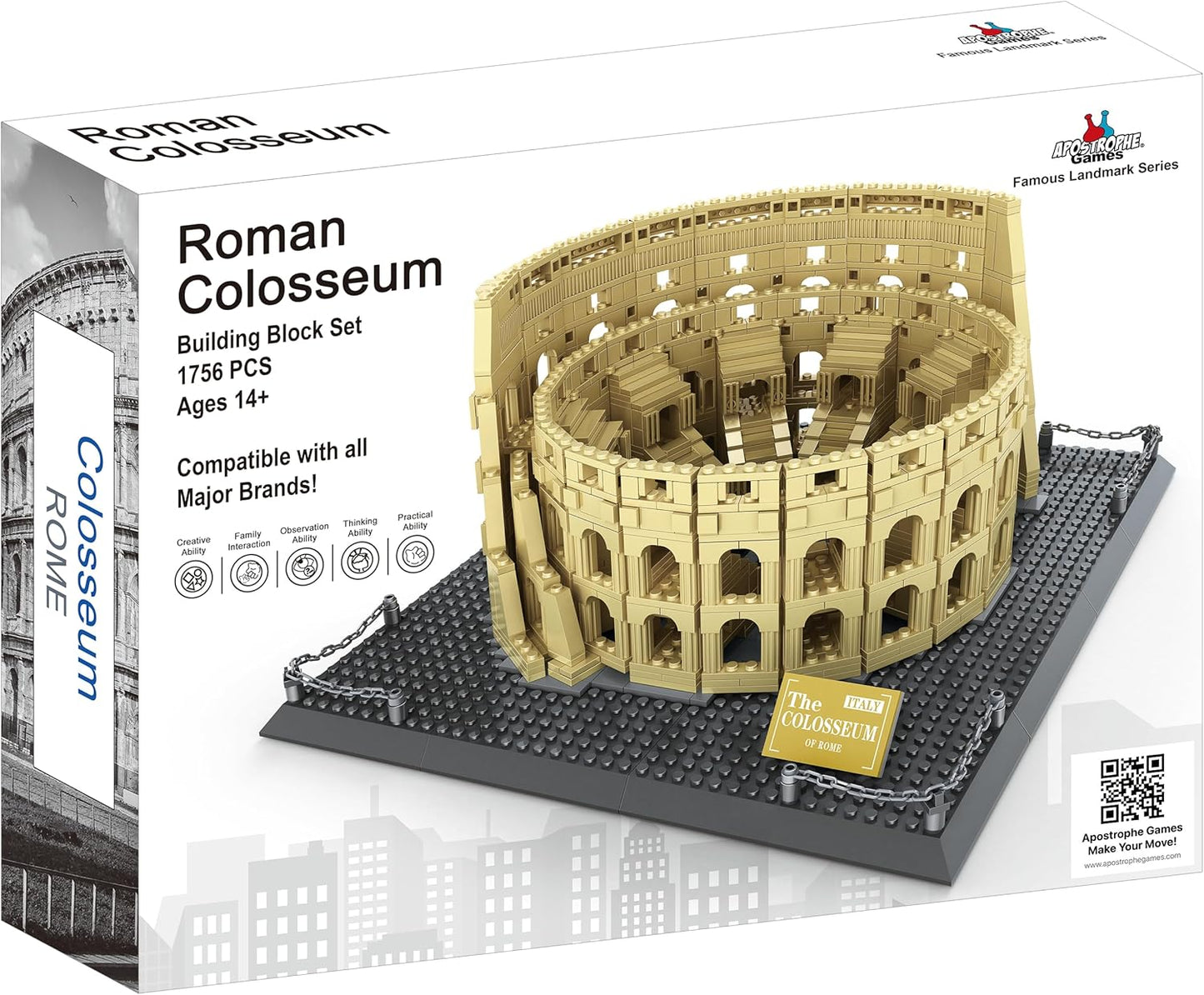 Roman Colosseum Building Block Set - 1756 Pieces