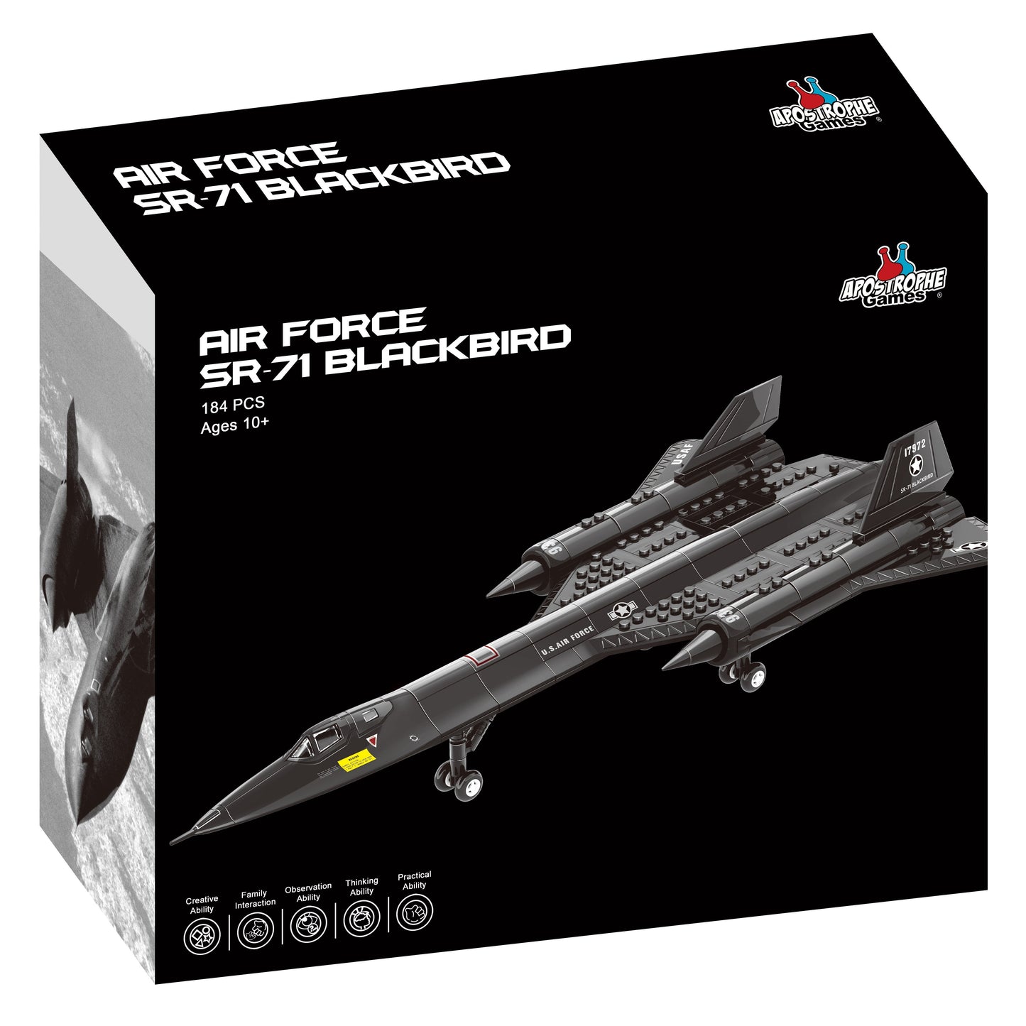 SR-71 Blackbird Jet Building Block Set – 184 Pieces