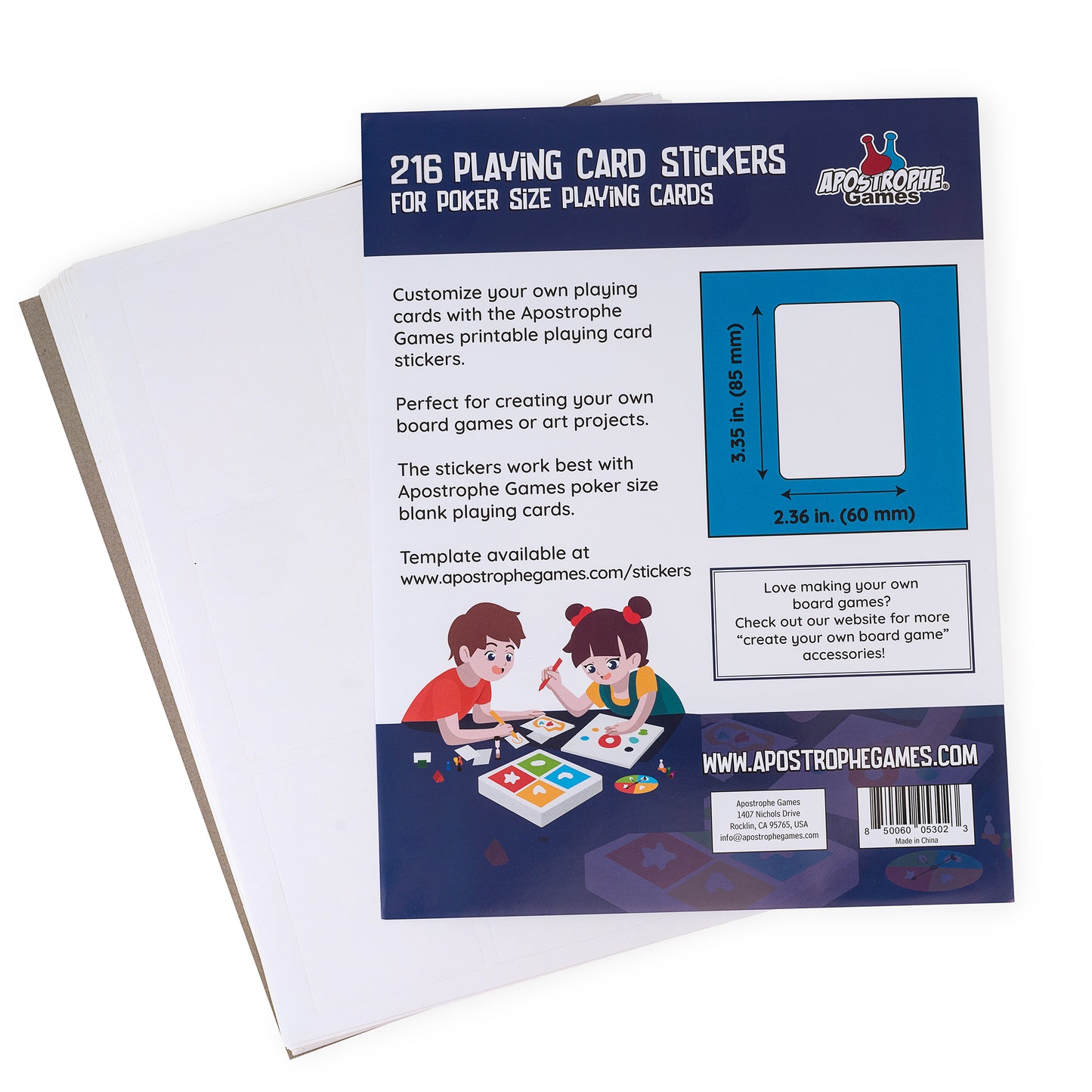 Blank Poker Size Stickers for Playing Cards - Print Your Playing Cards