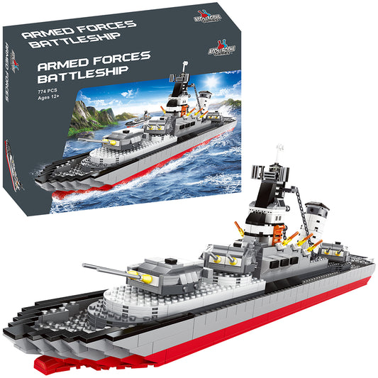 Navy Battleship Building Block Set - 774 Pieces