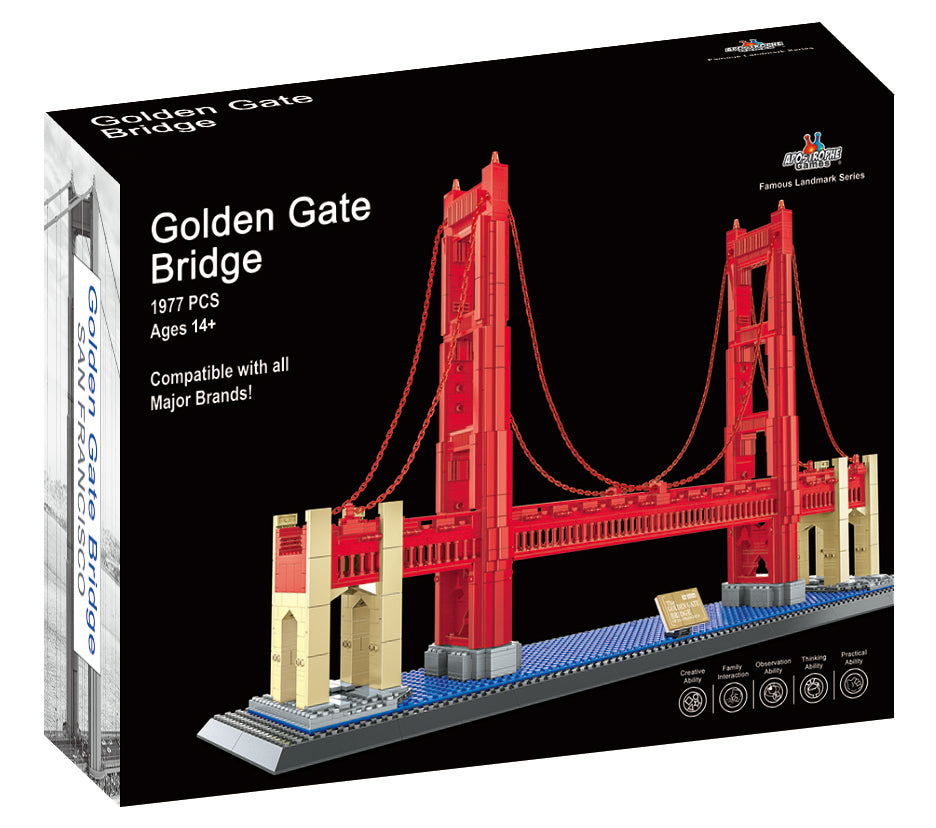 Golden Gate Bridge Building Block Set - 1,977 Pieces