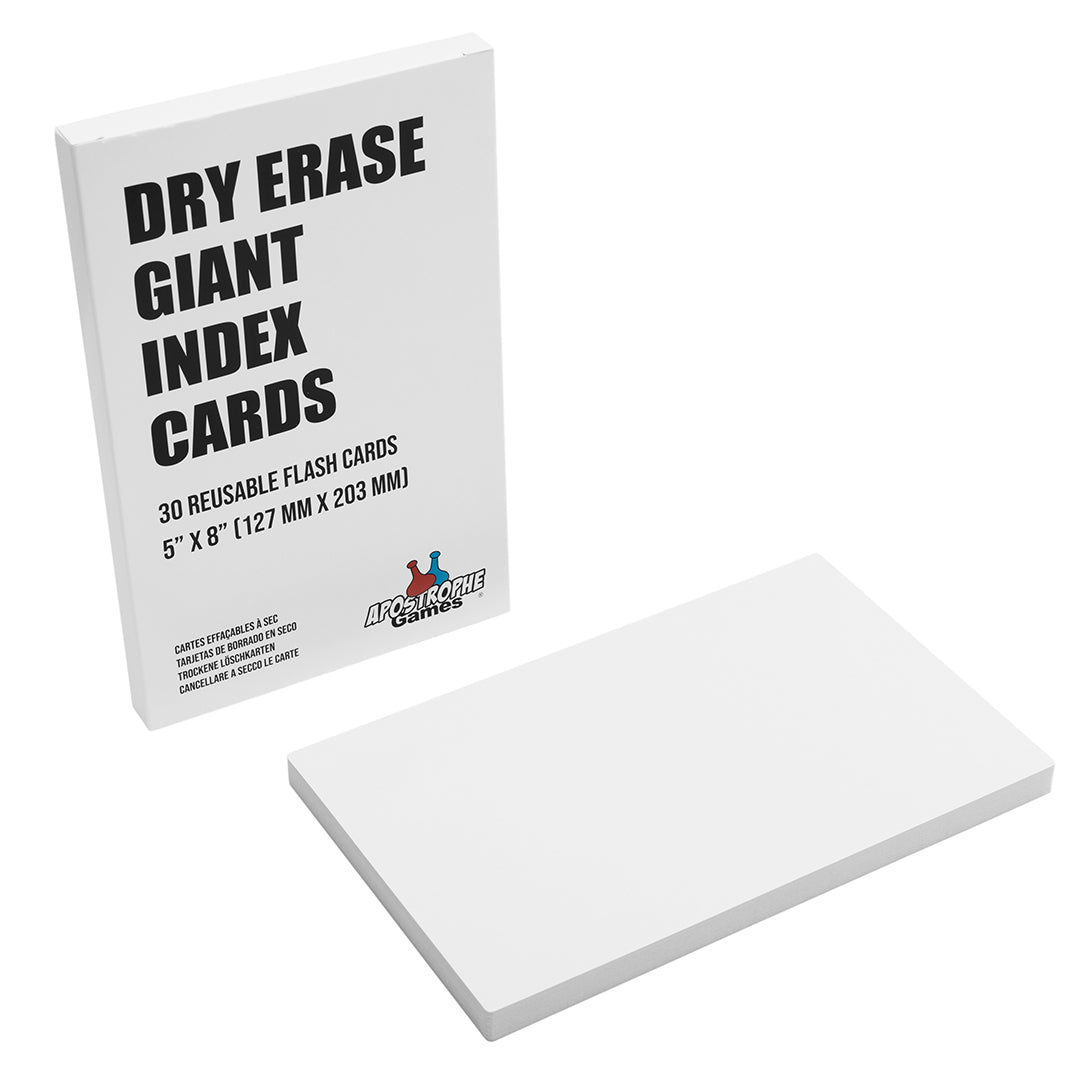 Reusable Giant Dry Erase Index Cards (5" x 8") – 30 Card Pack