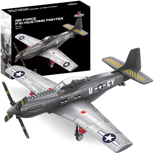 P-51 Mustang Fighter Building Block Set – 258 Pieces