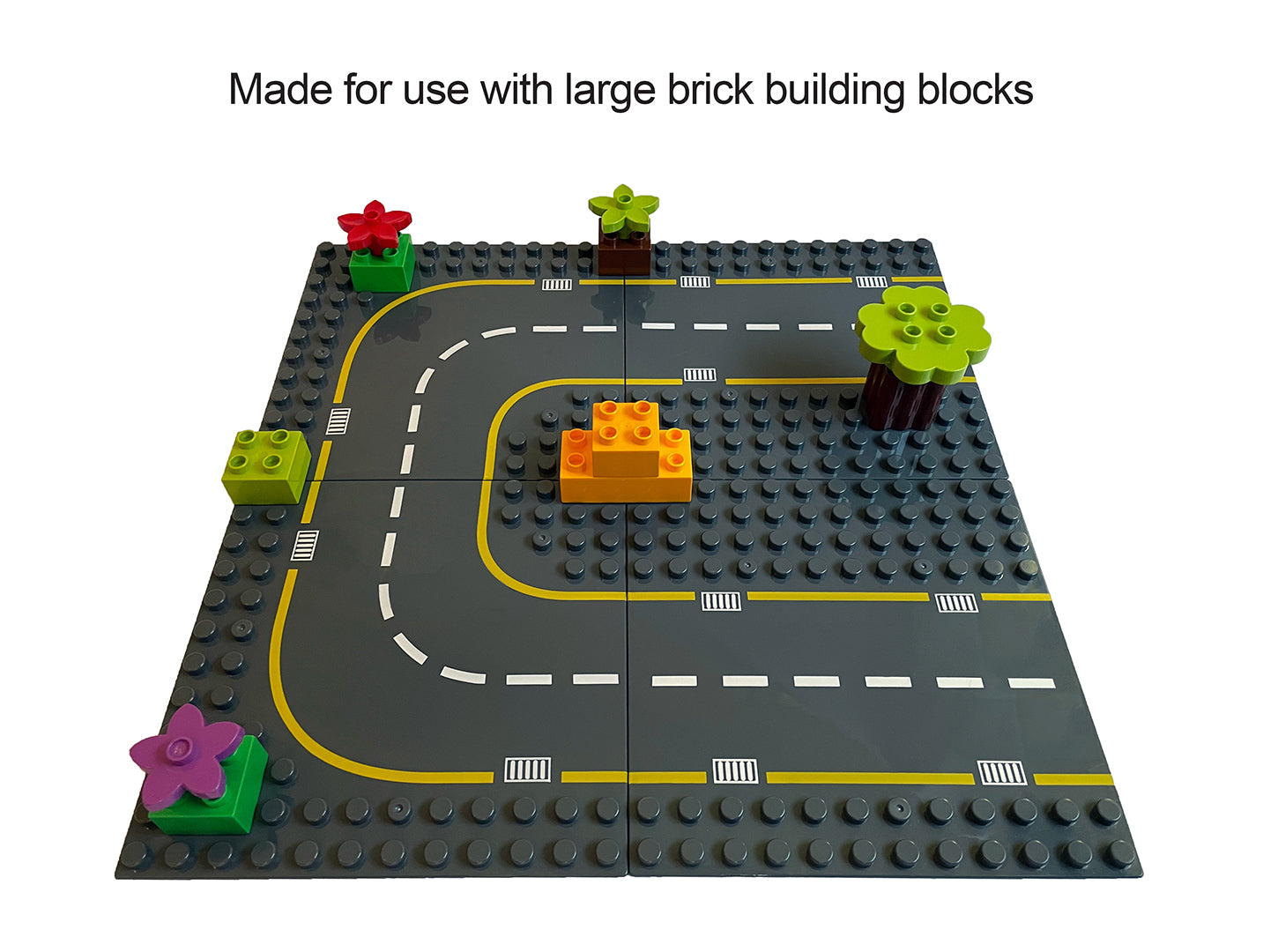 4 Road Building Block Base Plates