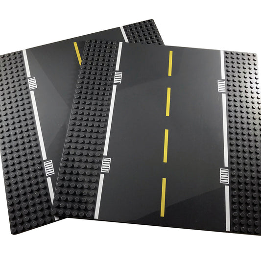 2 Straight Road Building Block Base Plates