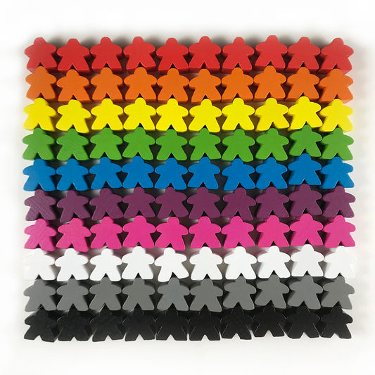 100 Multi-Color Wooden Meeples