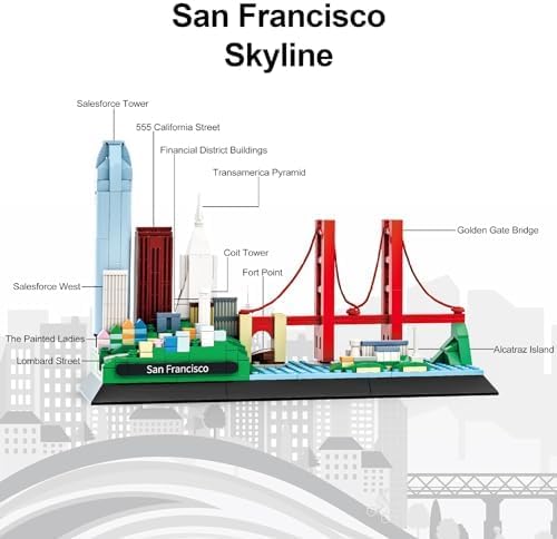San Francisco Skyline Building Block Set (459 Pieces) Features Golden Gate Bridge and More