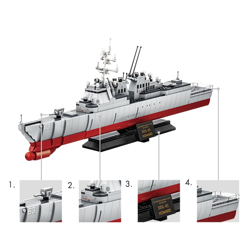 Building Blocks Navy Navy Destroyer Building Block Set – 612 Pieces – Apostrophe Games