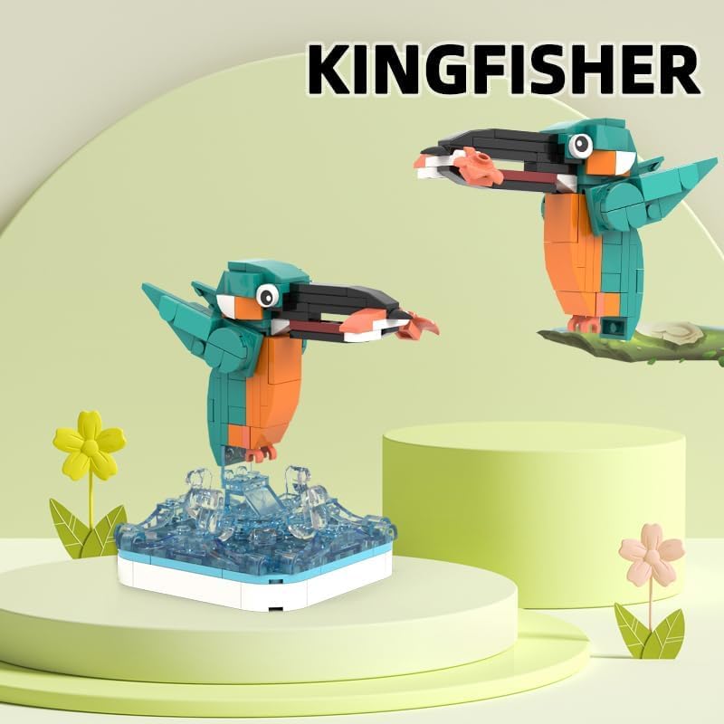 Majestic Birds Model Building Block Kit - 876 Pieces - Six Unique Bird Models