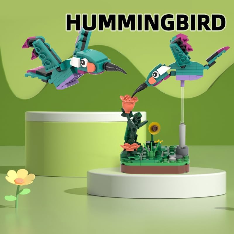 Majestic Birds Model Building Block Kit - 876 Pieces - Six Unique Bird Models