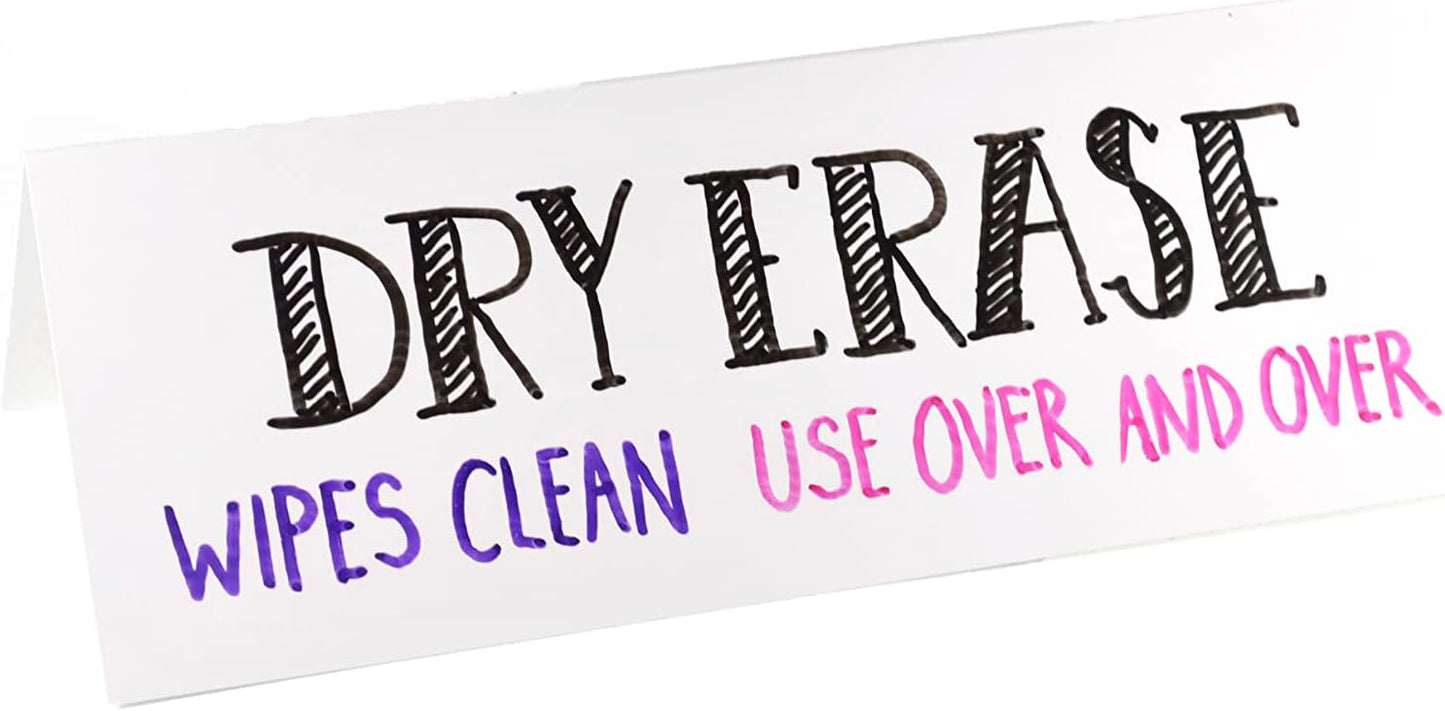 Reusable Dry Erase Name Tent Cards - 100 Card Pack