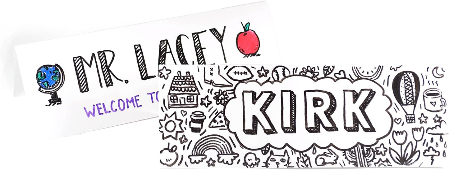 Reusable Dry Erase Name Tent Cards - 100 Card Pack