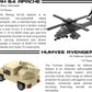 5 Military Building Block Sets (F/A-18 Hornet, F-14 Tomcat Fighter Jet, AH-64 Apache Helicopter, M2 Bradley Tank, and Humvee Avenger) - 728 Pieces