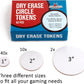 52 Dry Erase Circle Tokens - Reusable Board Game Pieces