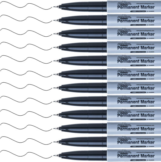 Ultra Fine Point Permanent Markers - 12 Black Pens