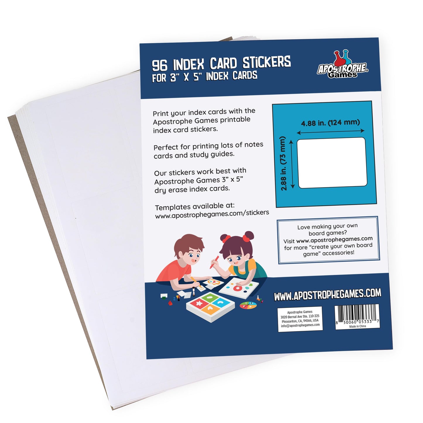 Blank Flash Card Stickers for Index Cards