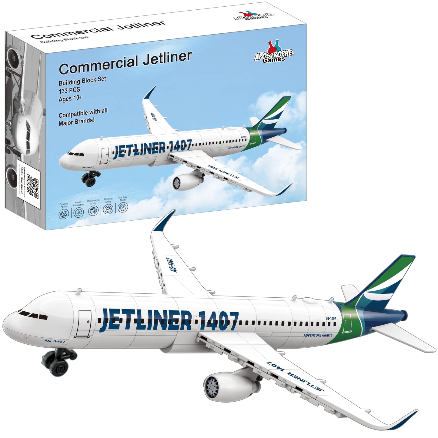 Jetliner Building Block Set - 133 Pcs