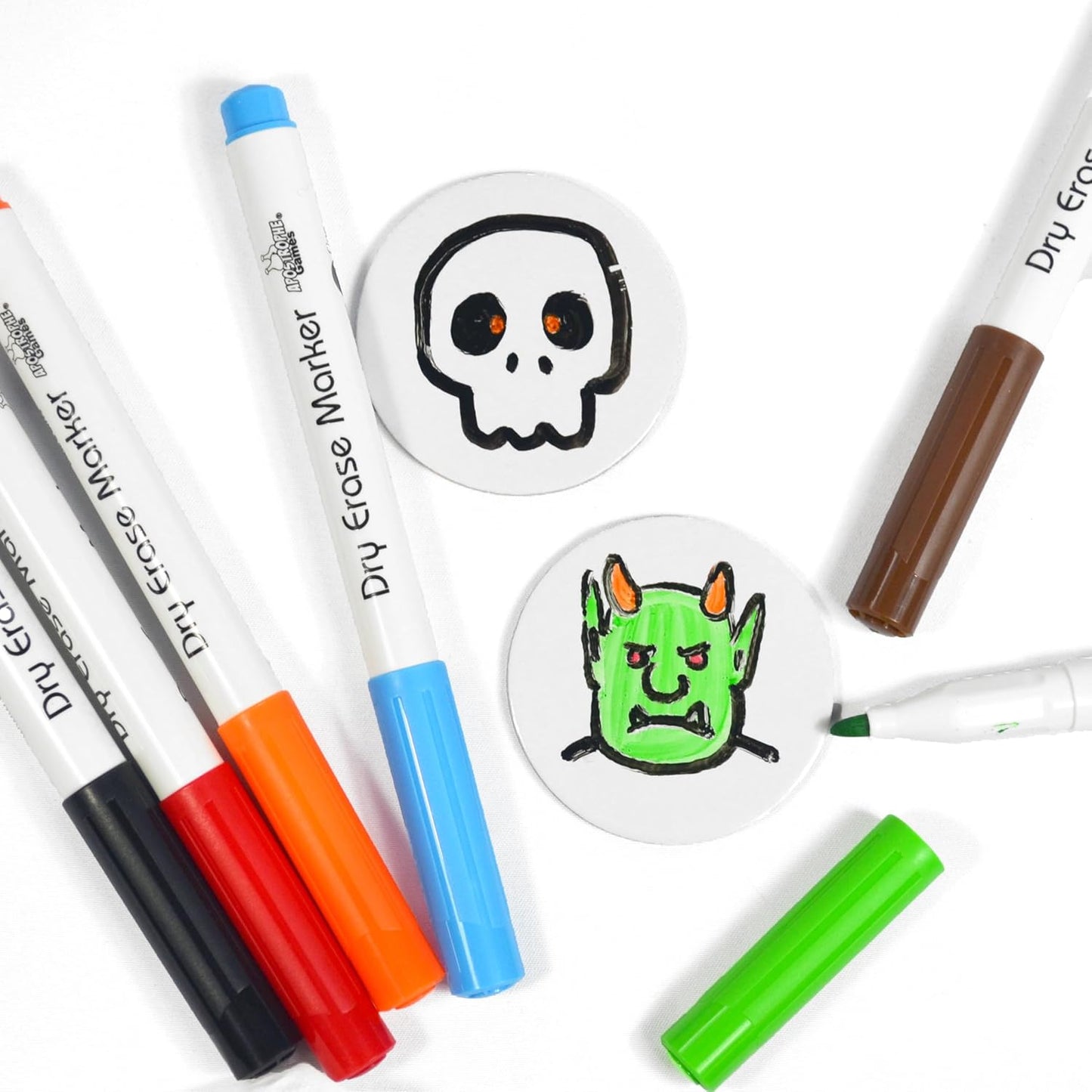 52 Dry Erase Circle Tokens - Reusable Board Game Pieces