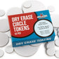 52 Dry Erase Circle Tokens - Reusable Board Game Pieces