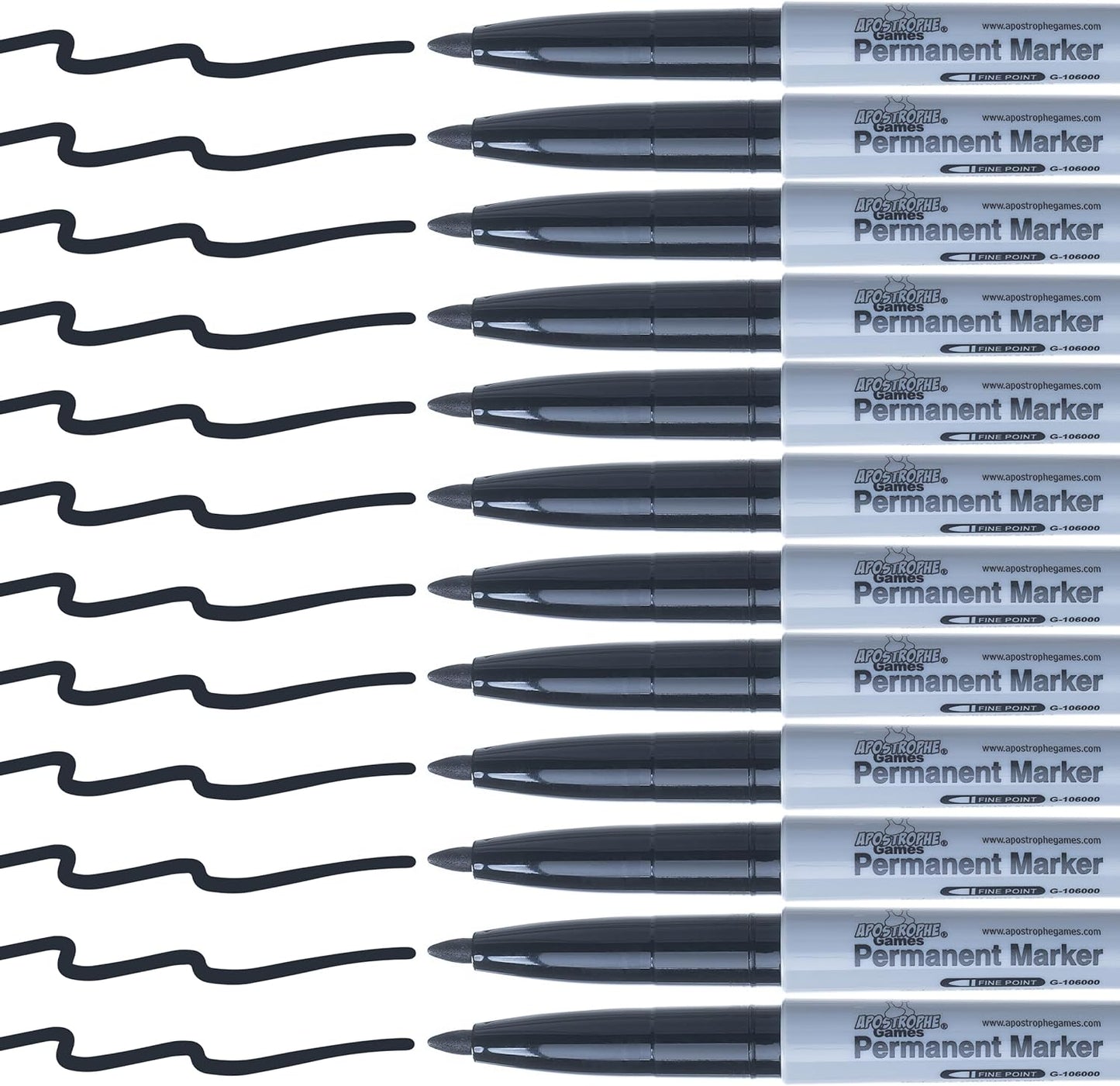 Fine Point Permanent Markers - 36 Black Pens