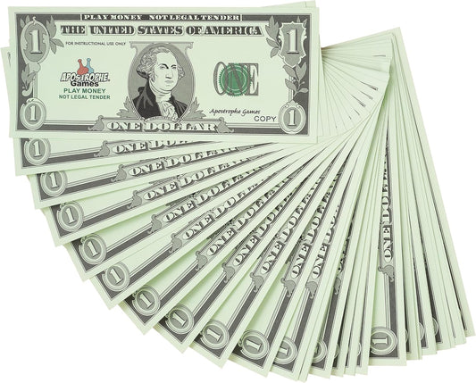 Play Money - 200Pcs $1 Bills Pretend Money for Kids, Banking Toy