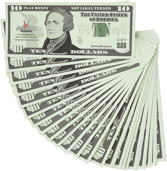 Play Money - 200Pcs $10 Bills Pretend Money for Kids, Banking Toy