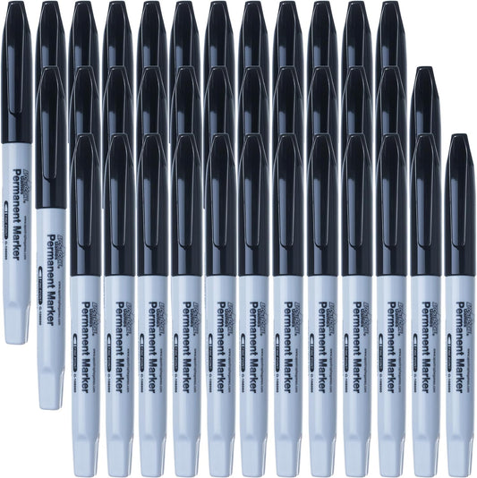 Fine Point Permanent Markers - 36 Black Pens