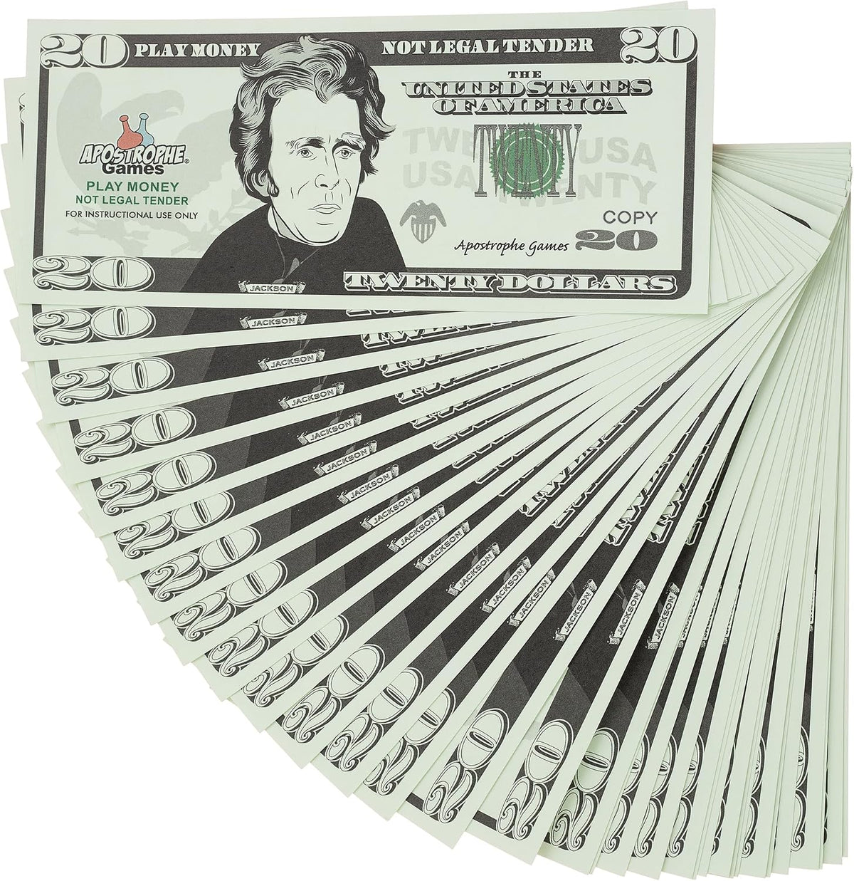 Play Money - 200Pcs $20 Bills Pretend Money for Kids, Banking Toy