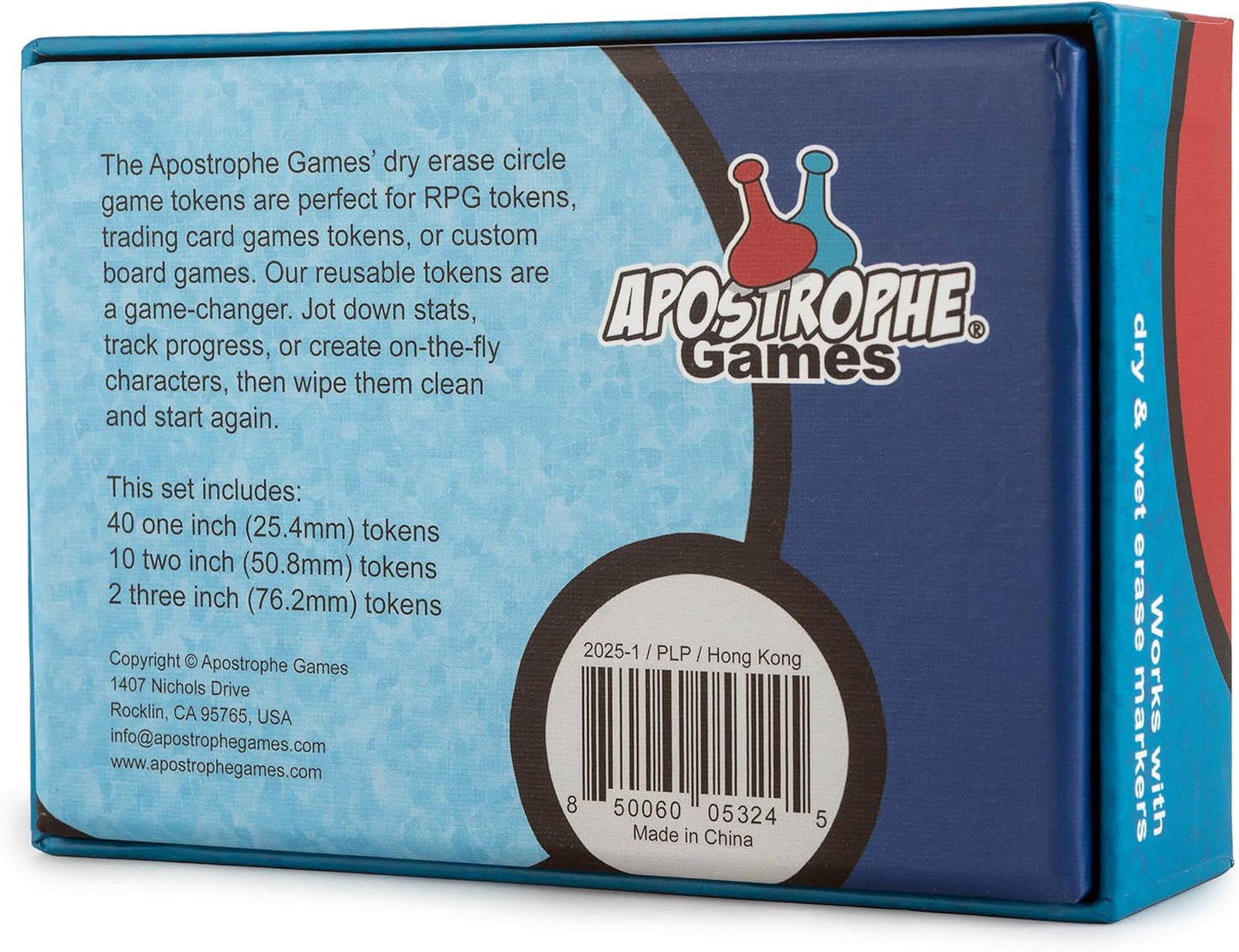 52 Dry Erase Circle Tokens - Reusable Board Game Pieces