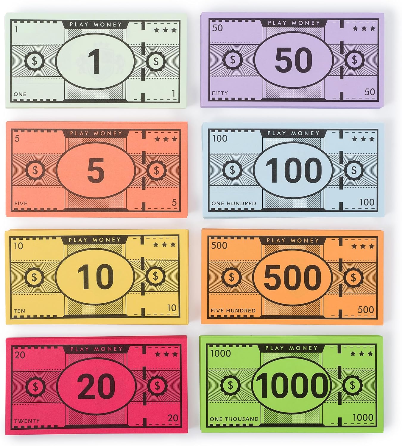Opoly Play Money – 520 Bills Total