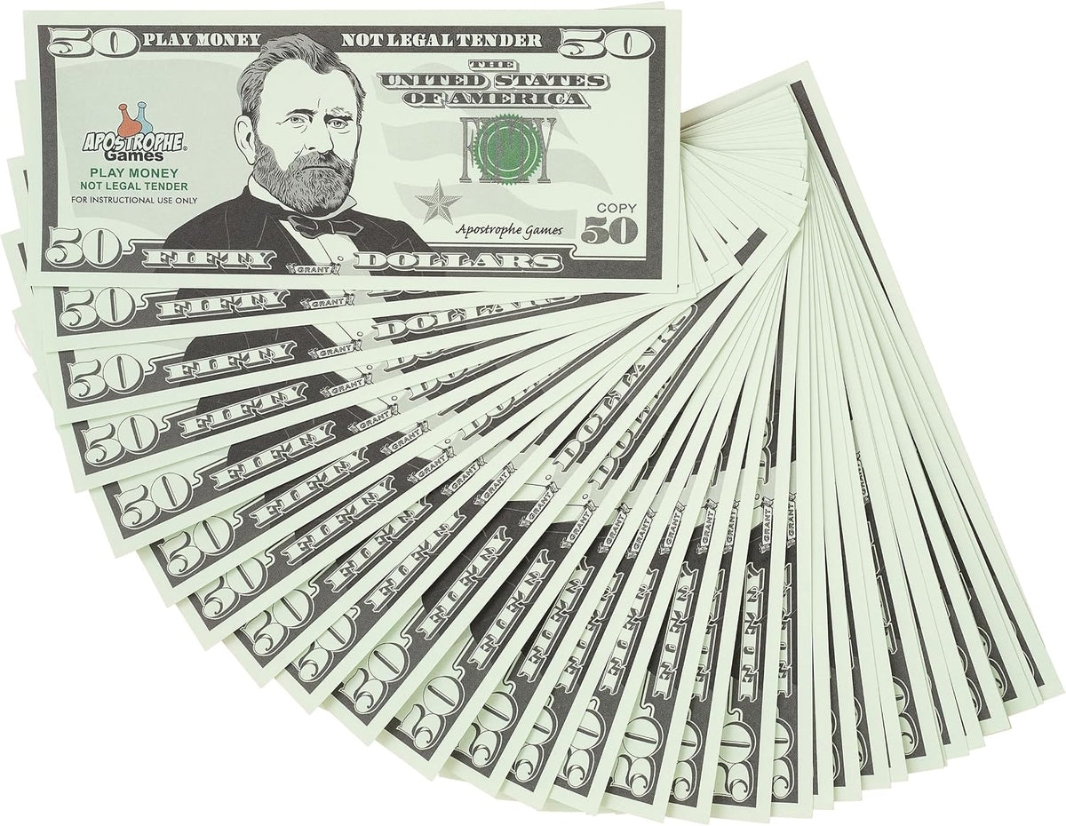 Play Money - 200Pcs $50 Bills Pretend Money for Kids, Banking Toy