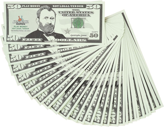 Play Money - 200Pcs $50 Bills Pretend Money for Kids, Banking Toy
