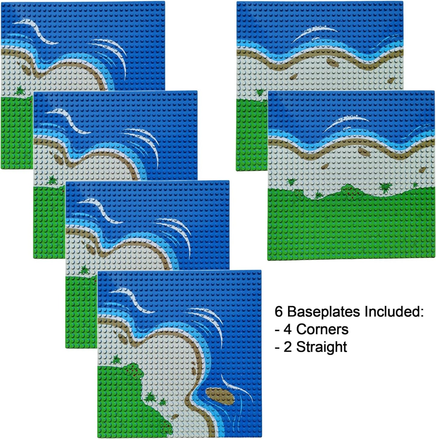 6 Pack of Island Building Block Base Plates