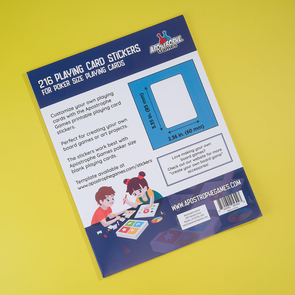 Blank Poker Size Stickers for Playing Cards - Print Your Playing Cards ...