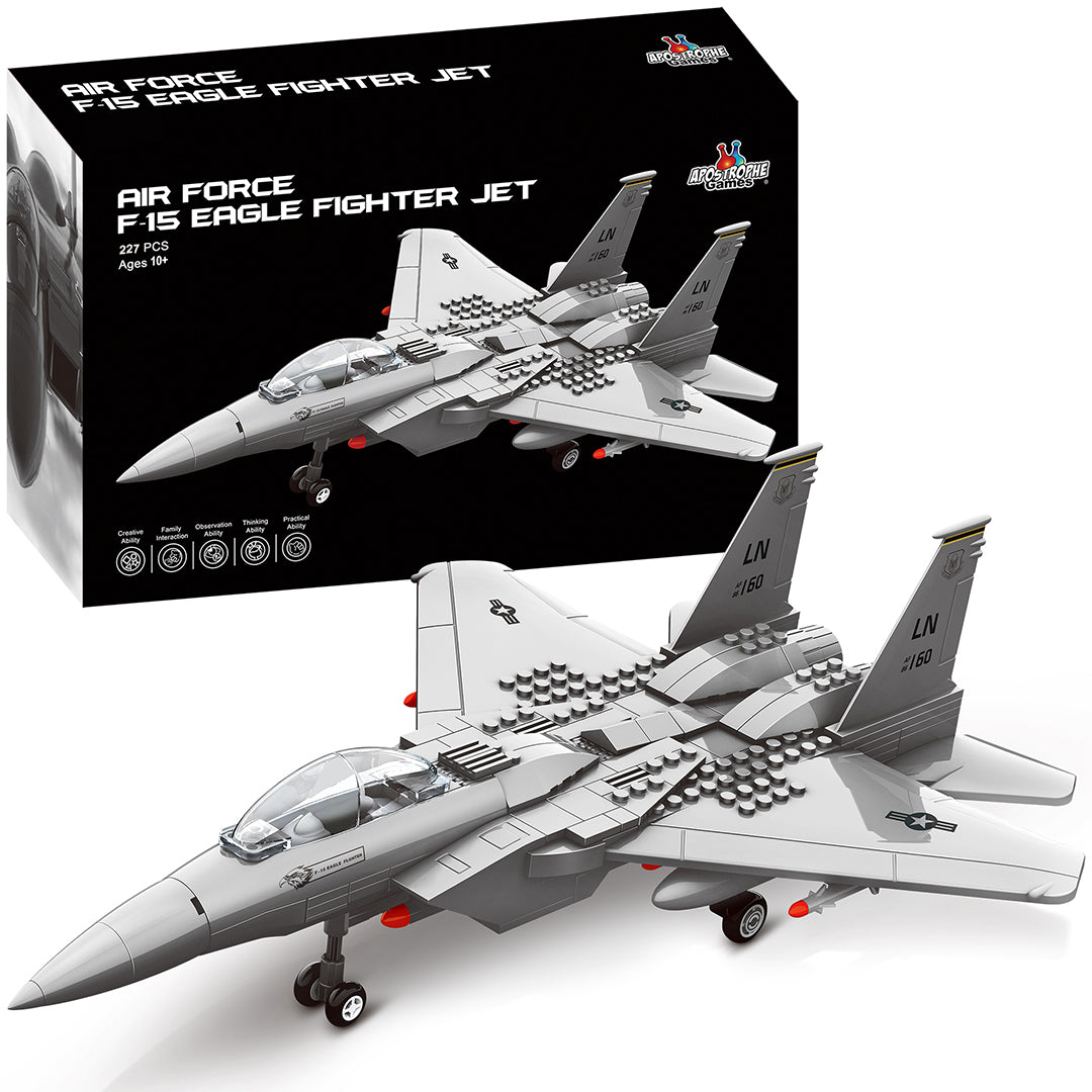 F-15 Eagle Fighter Jet Building Block Set - 227 Pieces