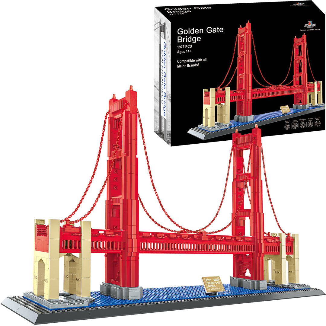 Golden Gate Bridge Building Block Set - 1,977 Pieces