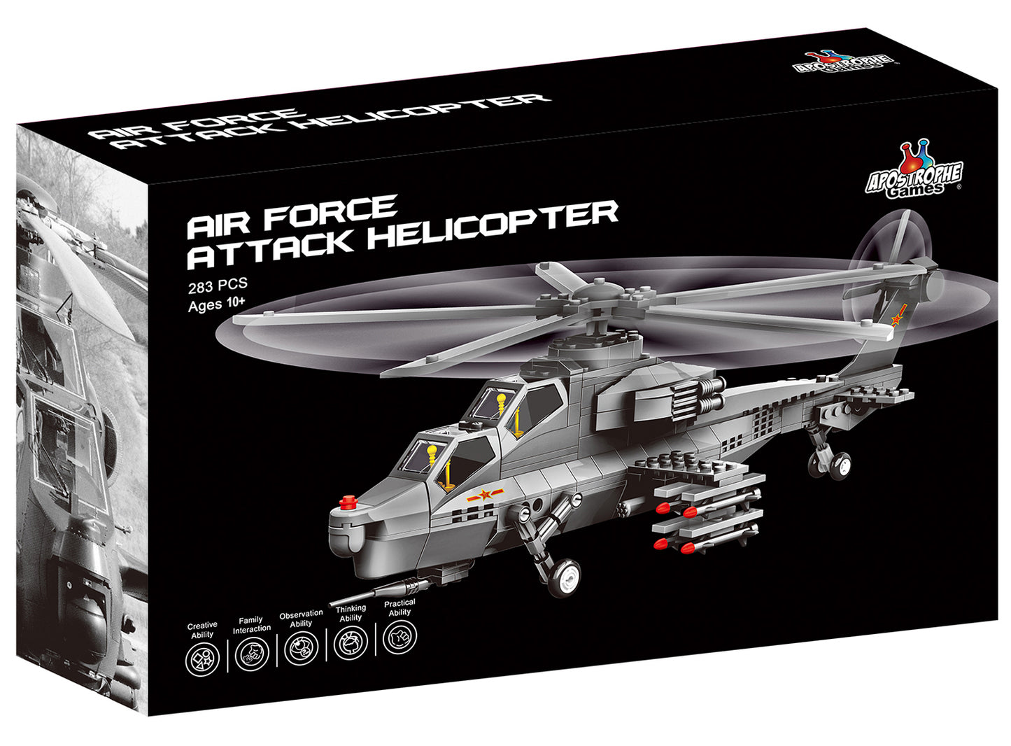 Attack Helicopter Building Block Set - 283 Pieces