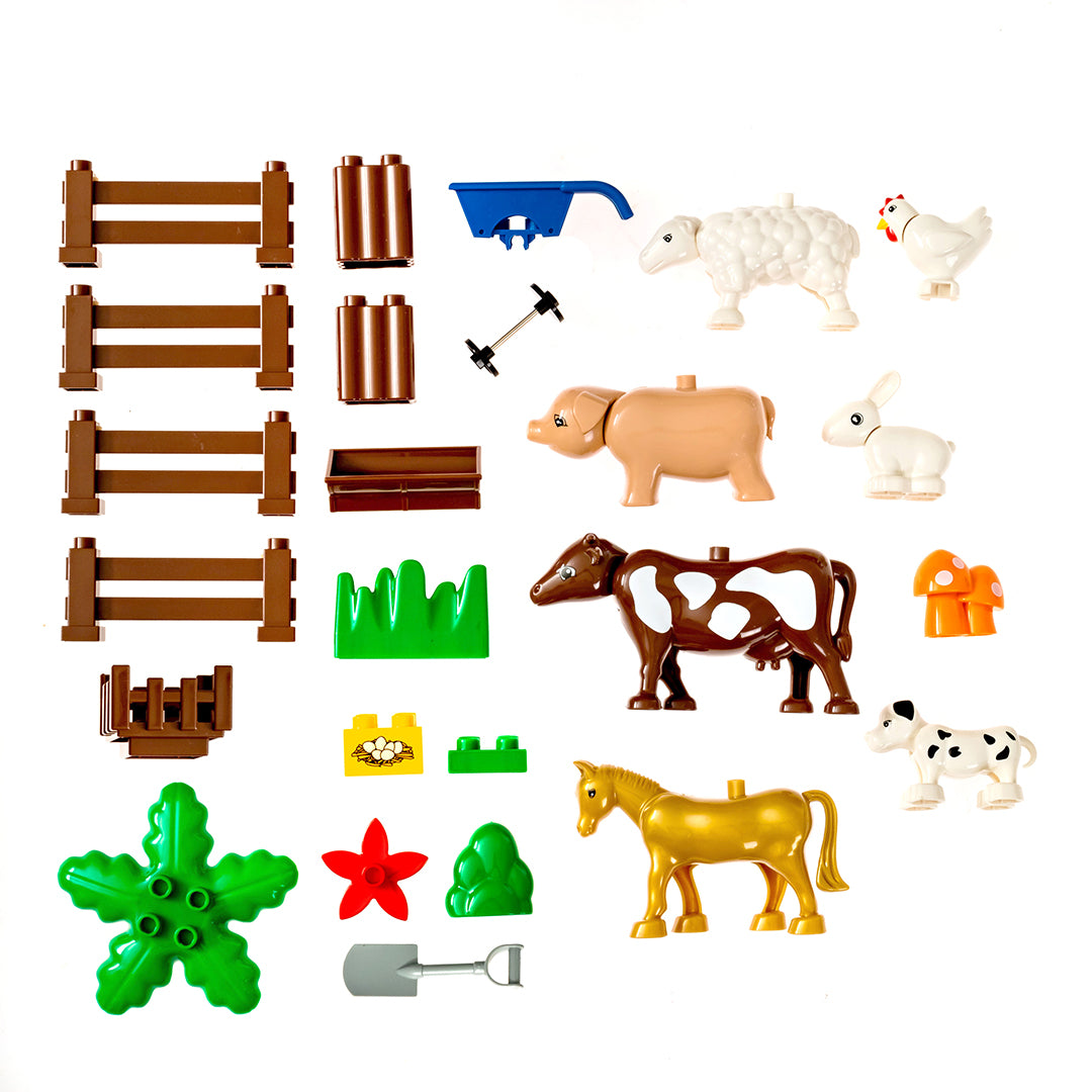 Farm Animals Duplo Compatible Building Block Set - 24 Pieces