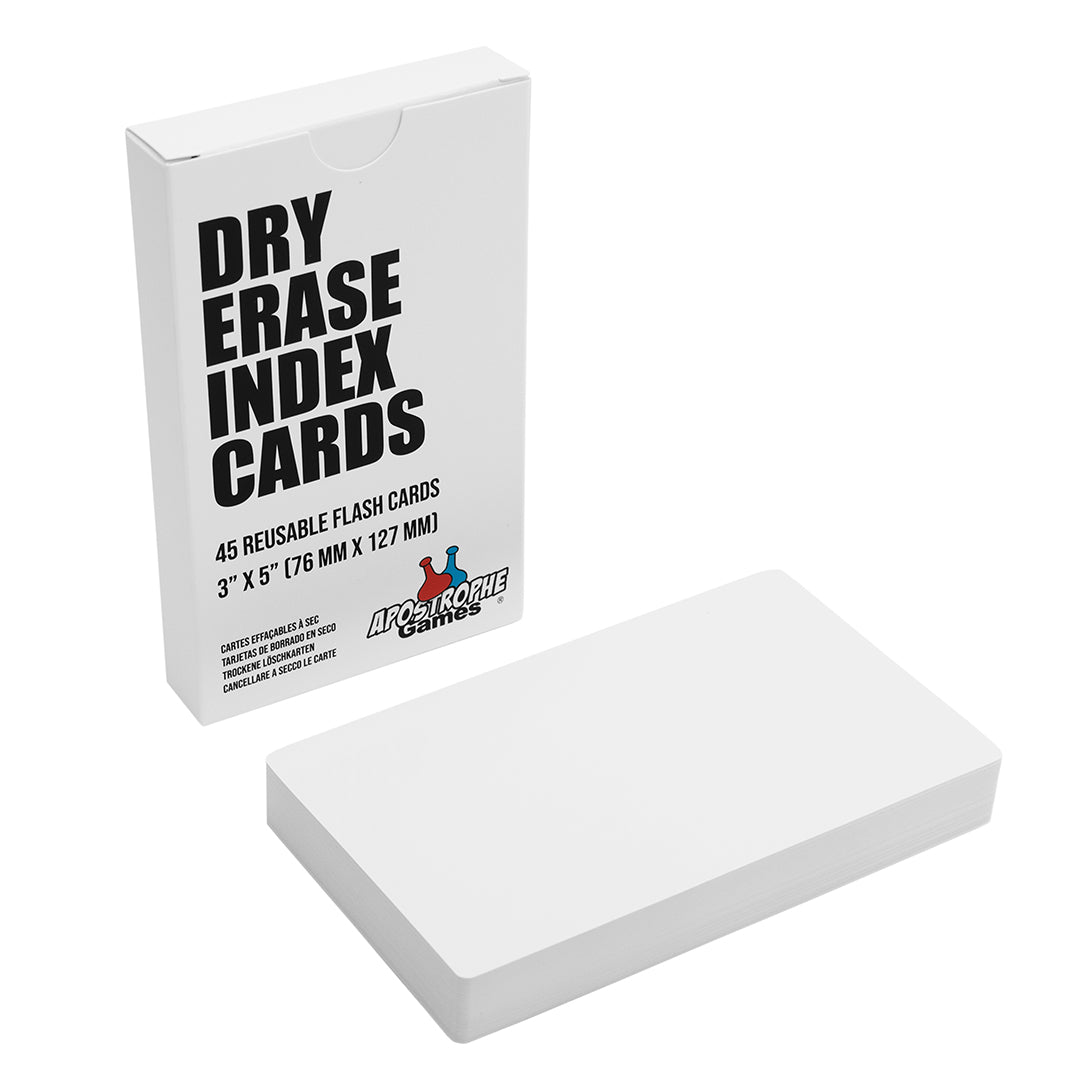 Apostrophe Games Dry Erase Index Cards - 48 Reusable Flash Cards