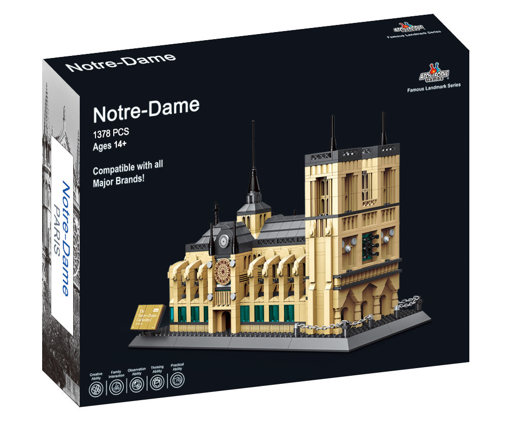 Notre-Dame Cathedral Building Block Set - 1378 Pieces