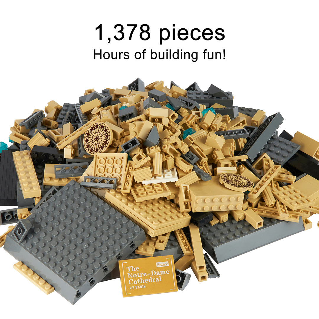 Notre-Dame Cathedral Building Block Set - 1378 Pieces
