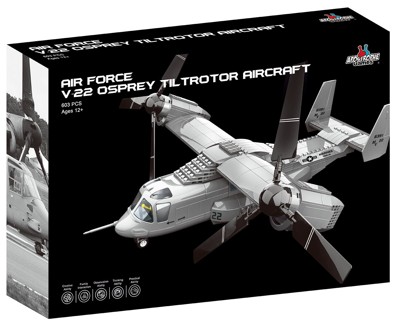 V-22 Osprey Tiltrotor Aircraft Building Block Set - 460 Pieces
