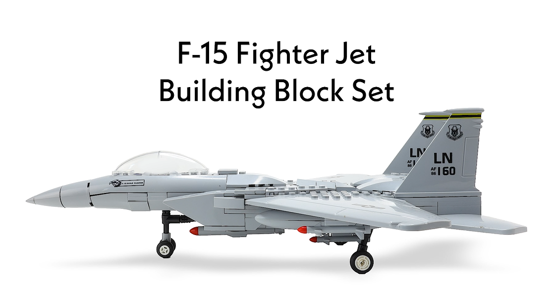 F 15 Eagle Fighter Jet Building Block Set 227 Pieces Apostrophe Games