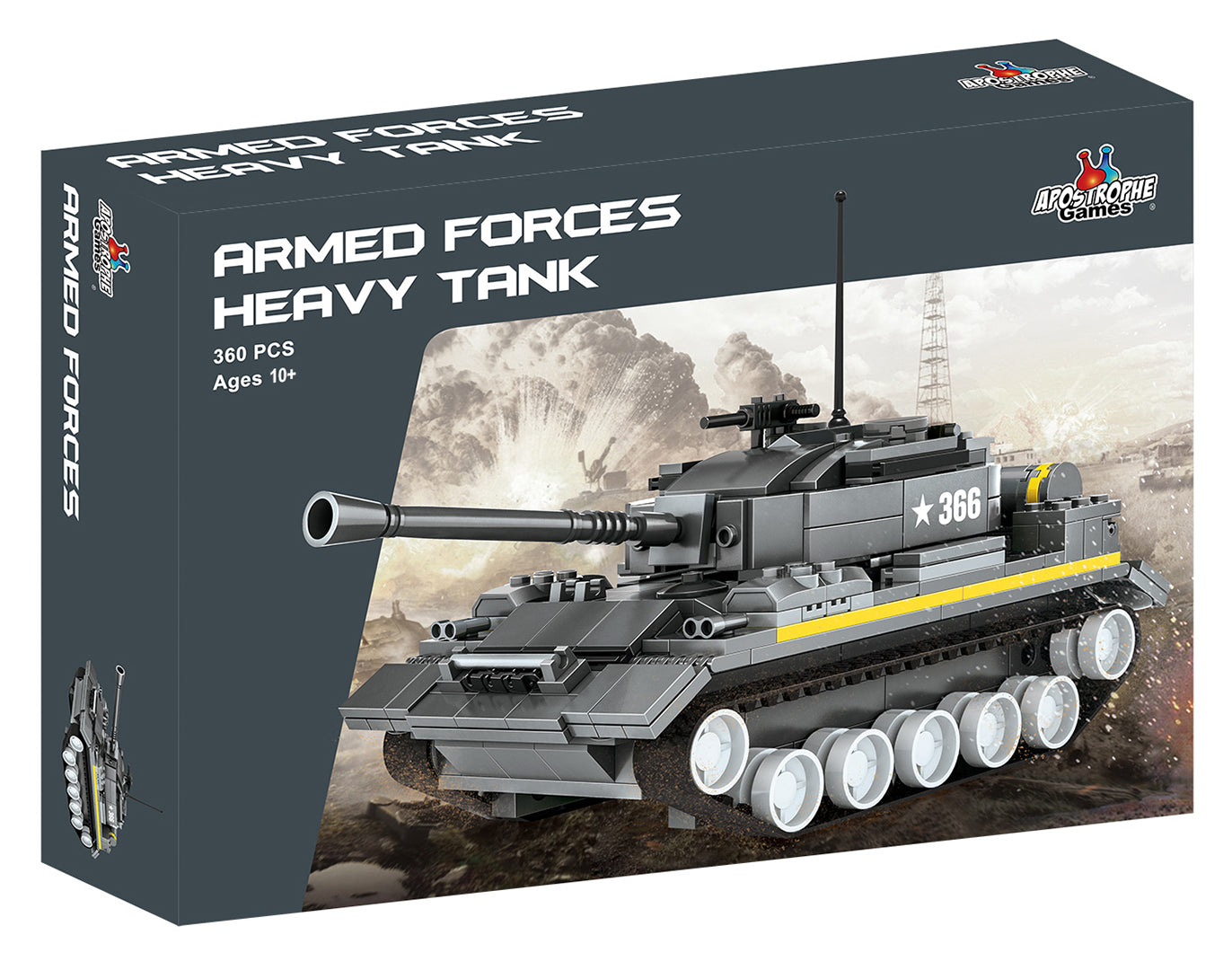 Heavy Tank Building Block Set - 340 Pieces