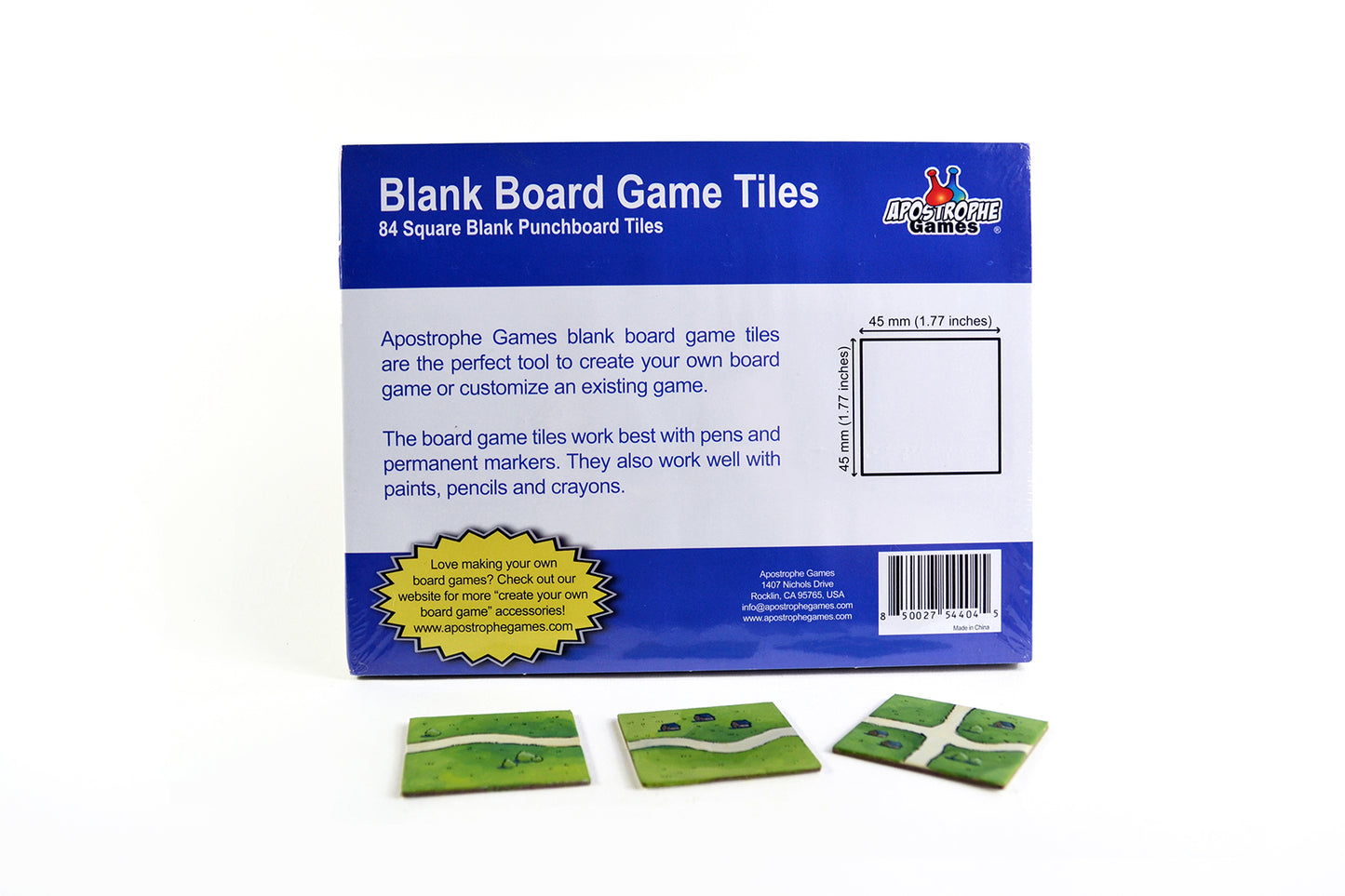 Square Board Game Tiles - 84 Pieces - Same Size as Carcassonne Game Tiles